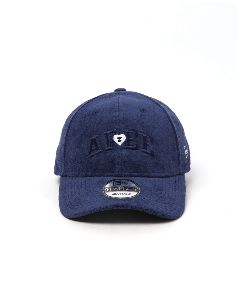 Chapeaux Bape X New Era 9TWENTY logo Bleu Femme | DRK-85649584